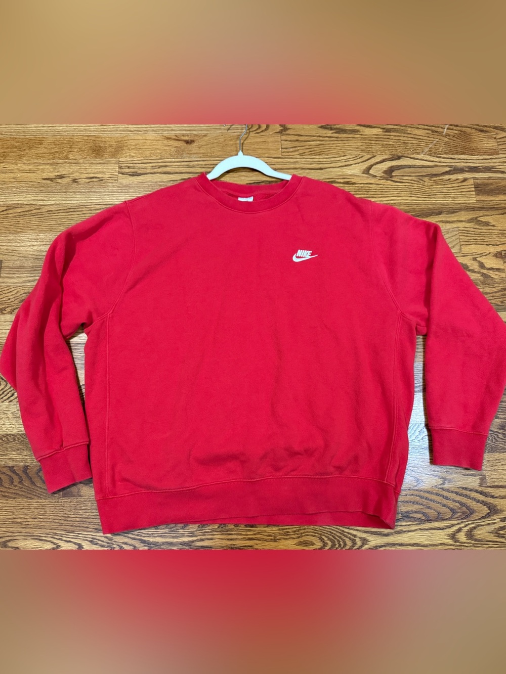 Nike Men's XL Red Sportswear Club Fleece Crewneck Sweatshirt Pullover
